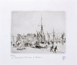 Le Port près de la Douane à Rouen - Camille Jacob Pissarro